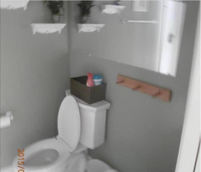 Clean bathroom with toilet